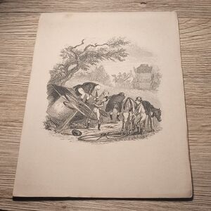 19th century etching - llustration to The Pickwick Papers by Charles Dickens.